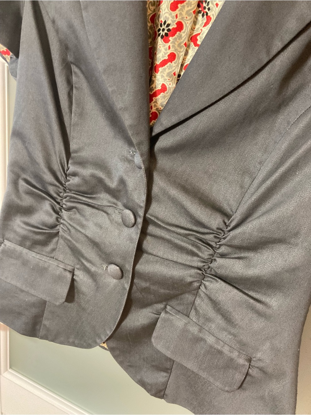 Stoosh Blazer - Fun Ruching Details - Silky Shiny Fabric - M - Y2K Vibes - Picture 2 of 14